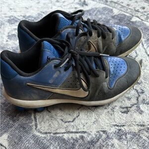 Nike Black and Blue Cleats